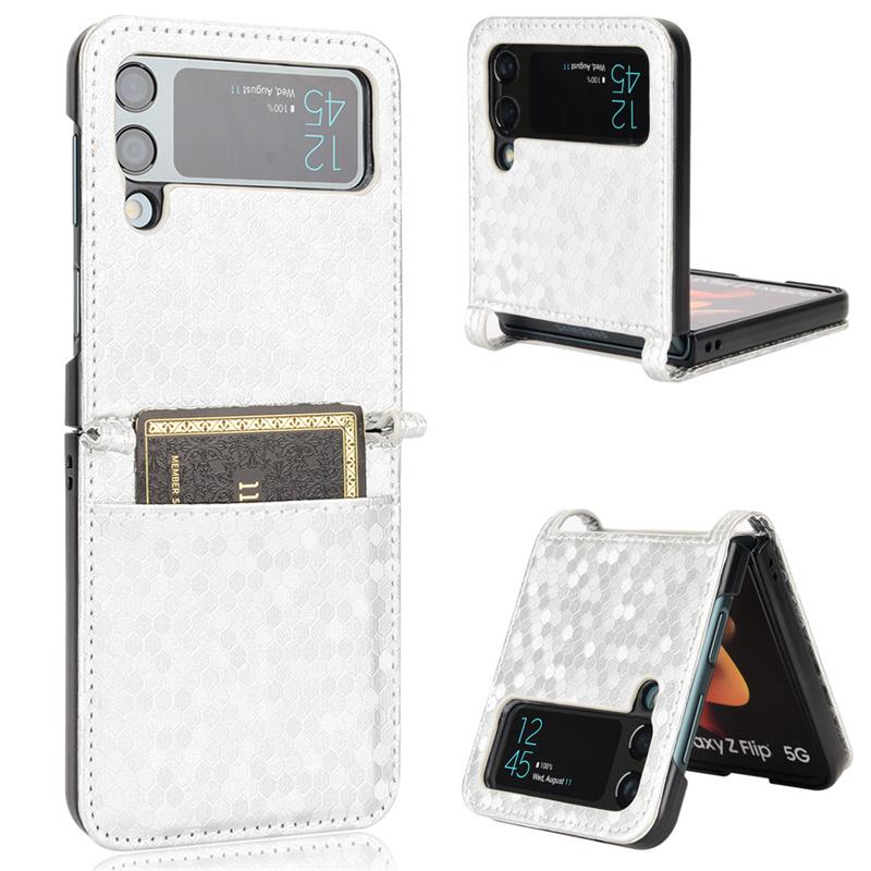 Pro Samsung Galaxy Z Flip 3 Flip 4 5G Tečkovaný keprový tvrdý PC nárazuvzdorný kryt pro Samsung Galaxy Z Flip3 Flip4 Ochranný kryt