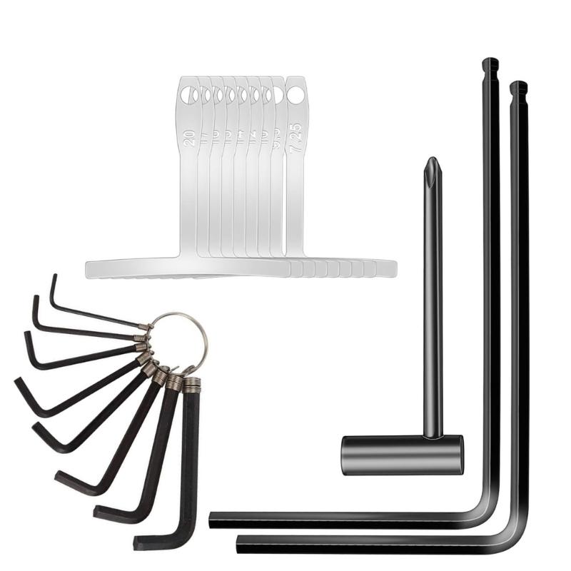 

20Pcs Guitar Repair Tool Guitar Trusses Rod Allen Wrench Fretboard Radius Gauges 1