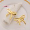 M-4Pcs Gold Bow Napkin Ring, Reusable Napkin Holder, Suitable For Valentine's Day, Parties, And Wedding Table Decorations