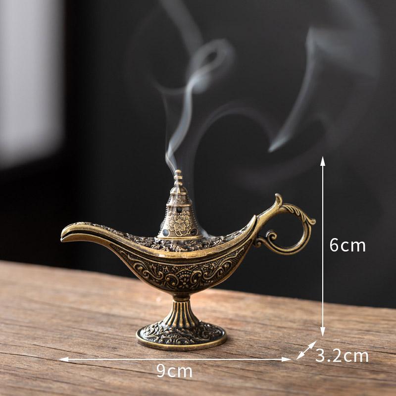 

BEPAN New Chinese Style Alloy Incense Burner Aladdin Lamp Shape for Stick Incense Home Decor Ornament Gift Household Goods ціан
