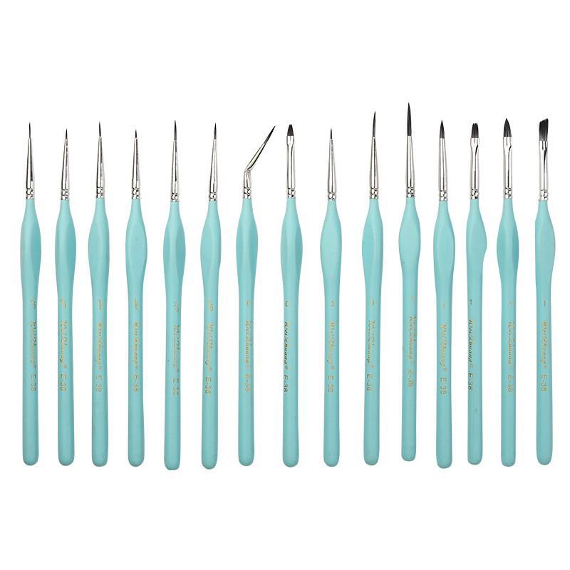 10-Piece Children's Paint Brush Set: Blue Handle Nylon Brushes for Acrylic, Watercolor, and Oil Painting