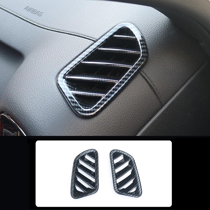 For Kia Seltos    ABS Carbon Fiber Front Center Console Air Condition Vent Outlet Cover Trim Car Styling Accessories