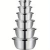 6-teiliges Set Edelstahl-Rührschüsseln, rutschfest, stapelbar, ideal zum Rühren, Kochen und Backen.