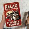 Funny Cat Metal Wall Art Retro Home Decor Sign 8x12 Inch