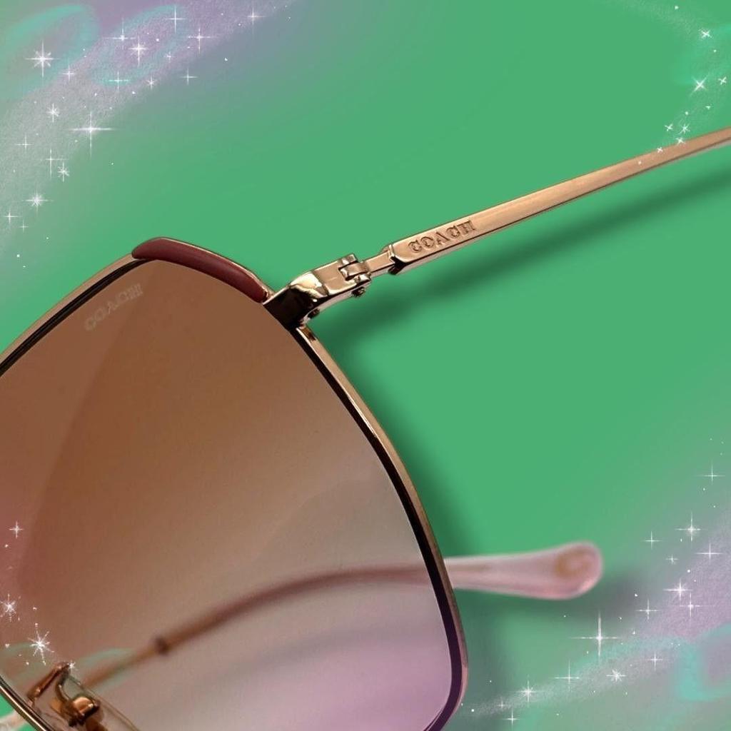Used [Good condition] Coach ladies sunglasses square rose gold type