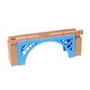 Children's Toy Gift Wooden Colored Pier Double Bridge Track Accessories Compatible with Electric Trains and Wooden Track S P095