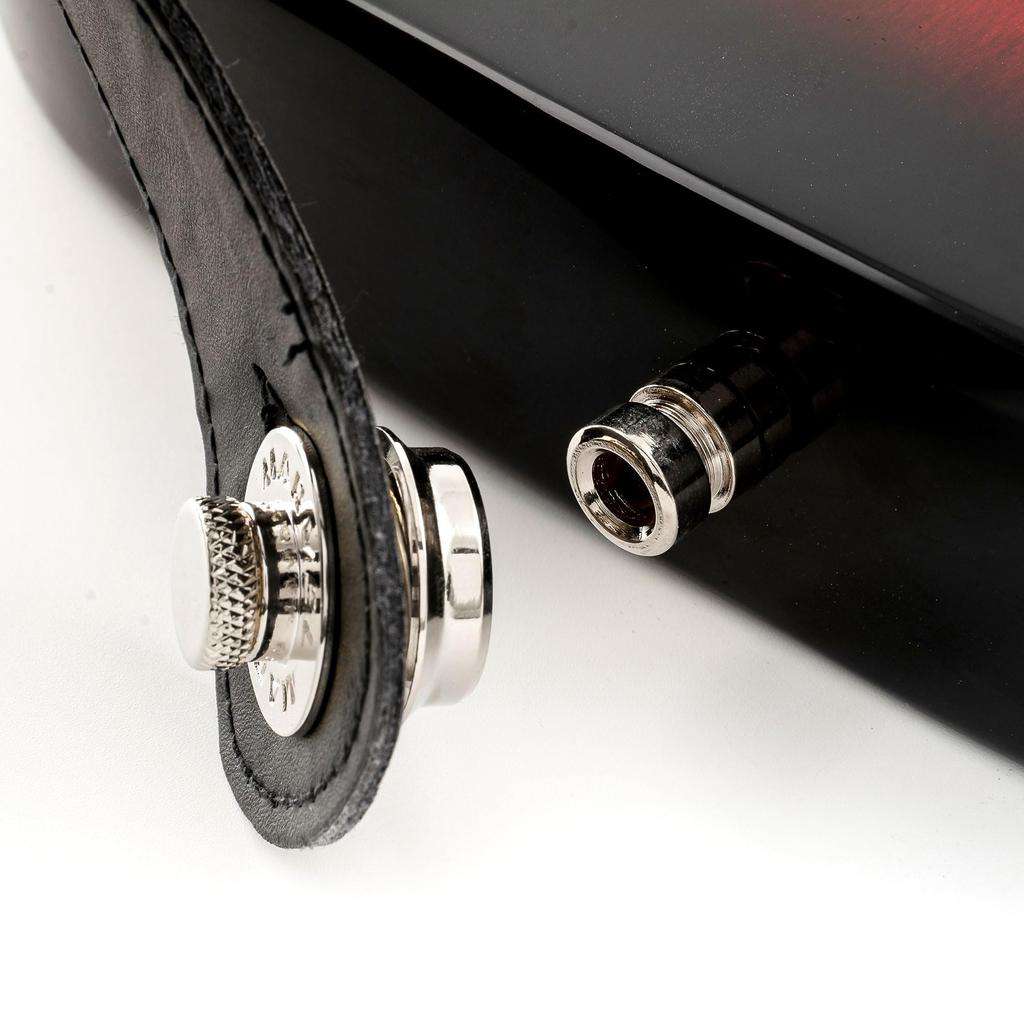 Musiclily Pro Stahlgitarrengurt mit Sicherungsstiften für E-Gitarren und Bässe, Nickel (2er Set)