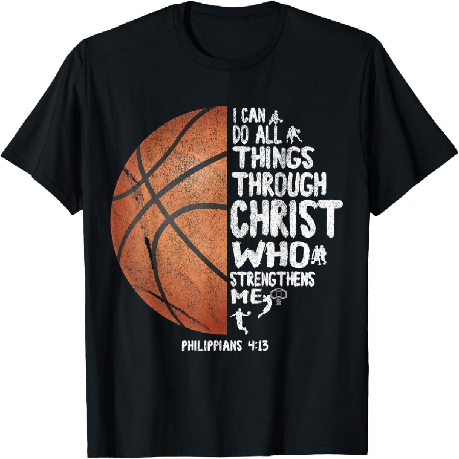 Can All Things Do Through Christ Philippians 4_13 Basketball T-Shirt S