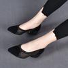 Spring and Autumn New Mesh Single Shoes Black Sheepskin Rhinestone Women's Shoes Pointed Flat-soled Stiletto Shoes