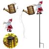 Santa Claus Vintage Solar Watering Can Kettle Lights Solar Kettle Light for Unique Garden Lawn Decorative Outdoor Accent