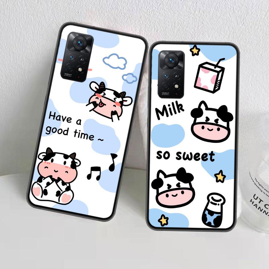 New Cute cow print Phone Case For Redmi Note 13 Pro 5G Plus 12 12C 10 10A 10C 9 9A 9C 9T 8 8A K60 K70 Pro Xiaomi Cover 7 7A 6 6A