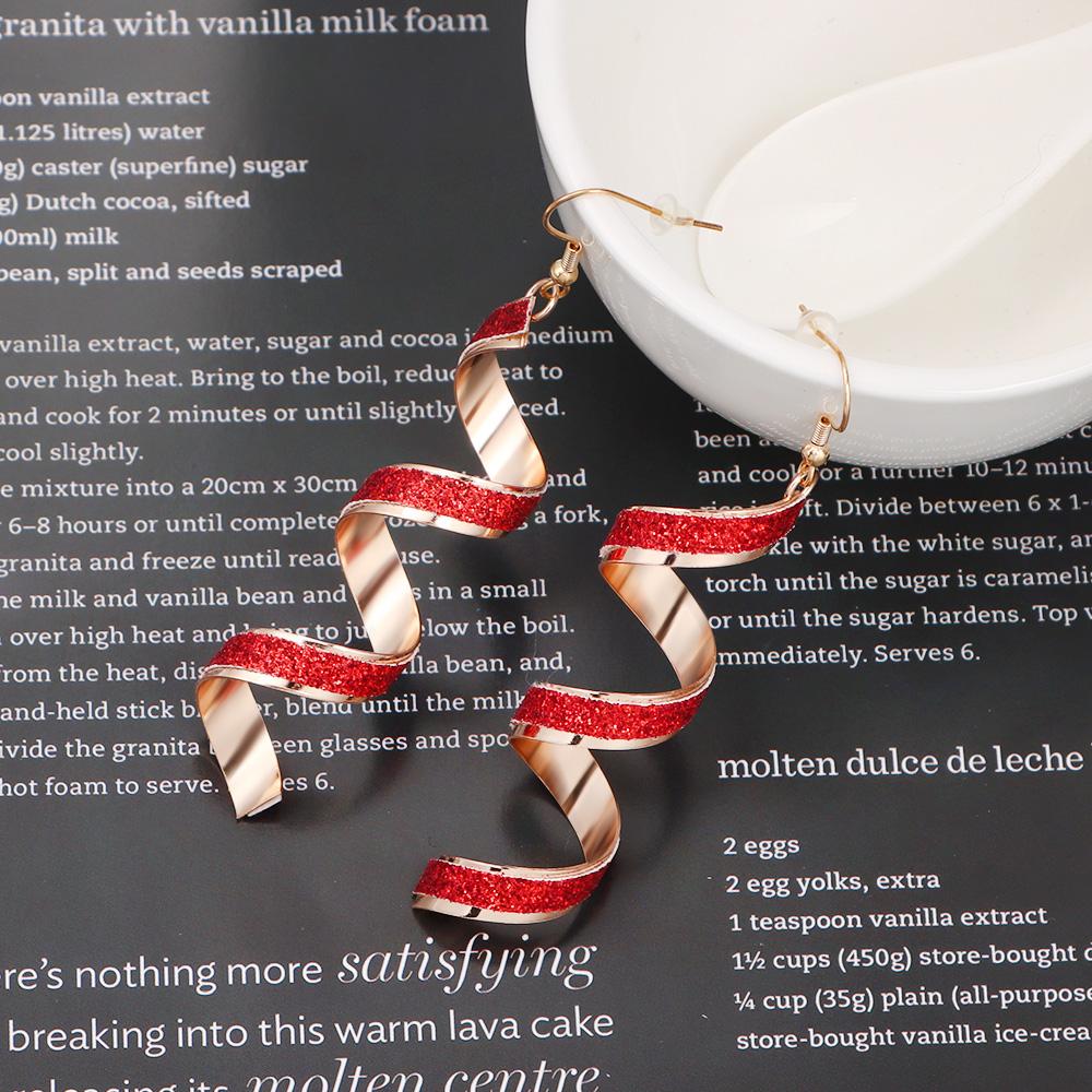 Women 'S Twist Spiral Dangle Charm Fall Earrings Jewelry Stainless Steel Long Peculiar Earrings  Trending For Teens Daily