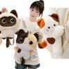 Zaino Giocattolo Peluche Gatto Occhi Grandi Adorabile da 50 Cm Gatto Siamese Carino Gatto Nero Gatto Tricolore Bambole Zaino Bel Regalo di Compleanno