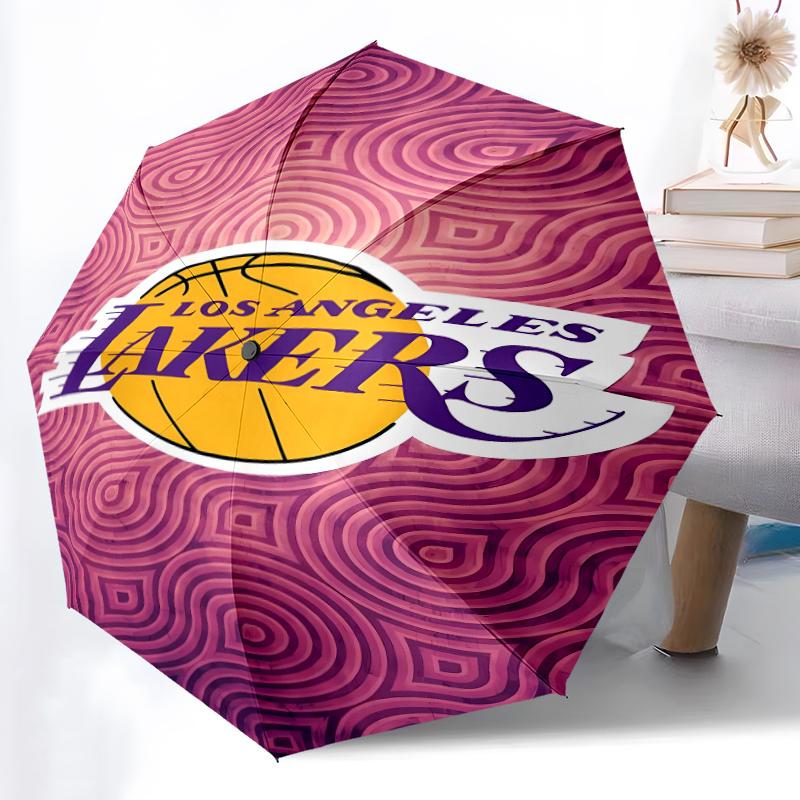 Printed Los Angeles Lakers logo Folding Umbrella,Outdoor,Leisure,And Travel Umbrella,Durable Umbrella Fabric,Birthday And Holiday Gift