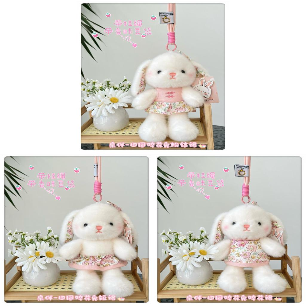 Plush Bunny Desk Companion With Floral Dress For Kids And Adults