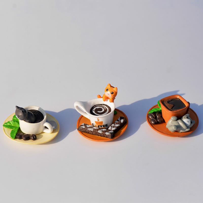 3PCS Moss Micro-landscape Decoration Kitten Scene Dessert Kitten DIY Assembly Small Furnishings