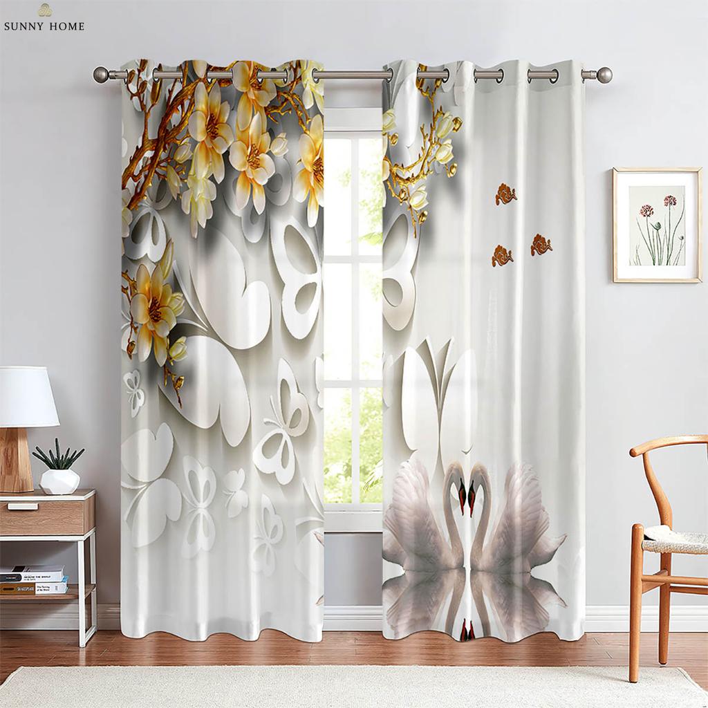 Klasikinė aliejinė tapyba 3D spausdinimo užuolaida Studija Svetainė Miegamasis Dekoratyvinė užuolaida Poliesterio pluoštas 2 vnt.