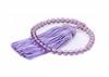 Nakago, Founded In 1885, Kyoto Prayer Beads, Hari Rose Amethyst, with Matching Lining, Rayon Tassel, and Prayer Beads Pouch (suitable for Women of