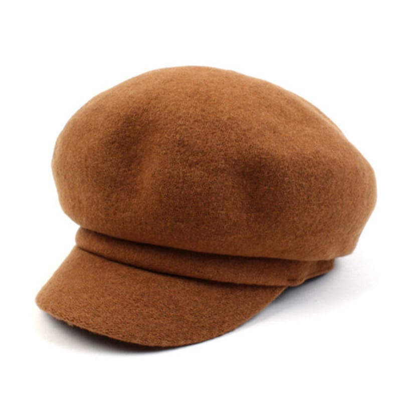 Universal chemistry Deep Beige Wool Newsboy Cap
