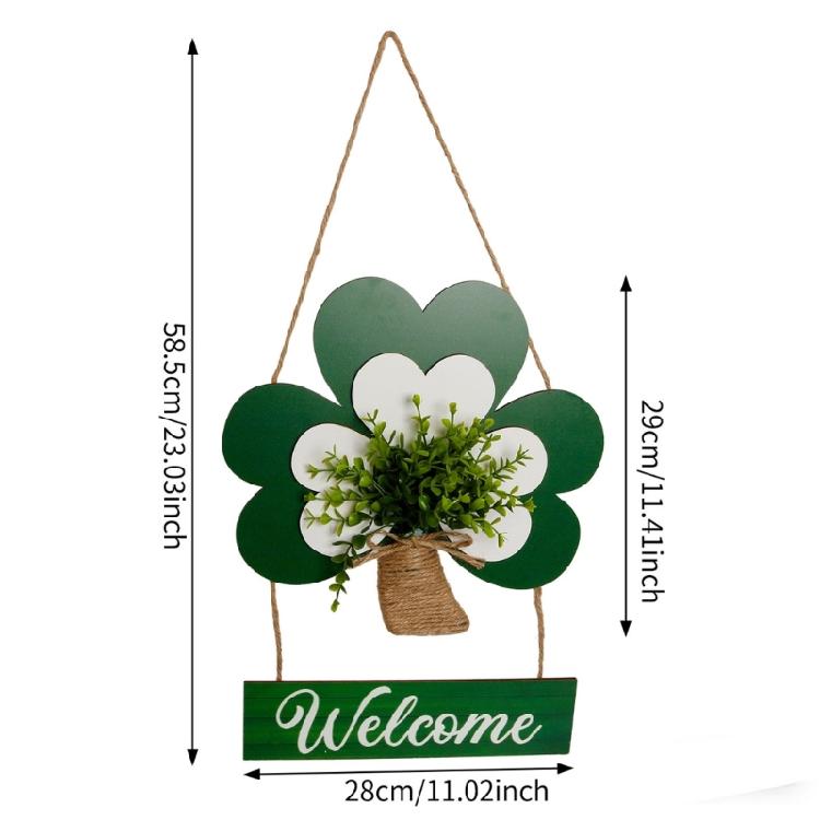 Easy Install Wood Shamrock Sign for . Patrick's Day Door Hanging Decors Perfect for Creating Festival Atmosphere Indoors