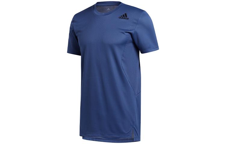 Adidas T Shirts Men s Tech Indigo Crew Neck Moderate Straight Fit GL7299 M