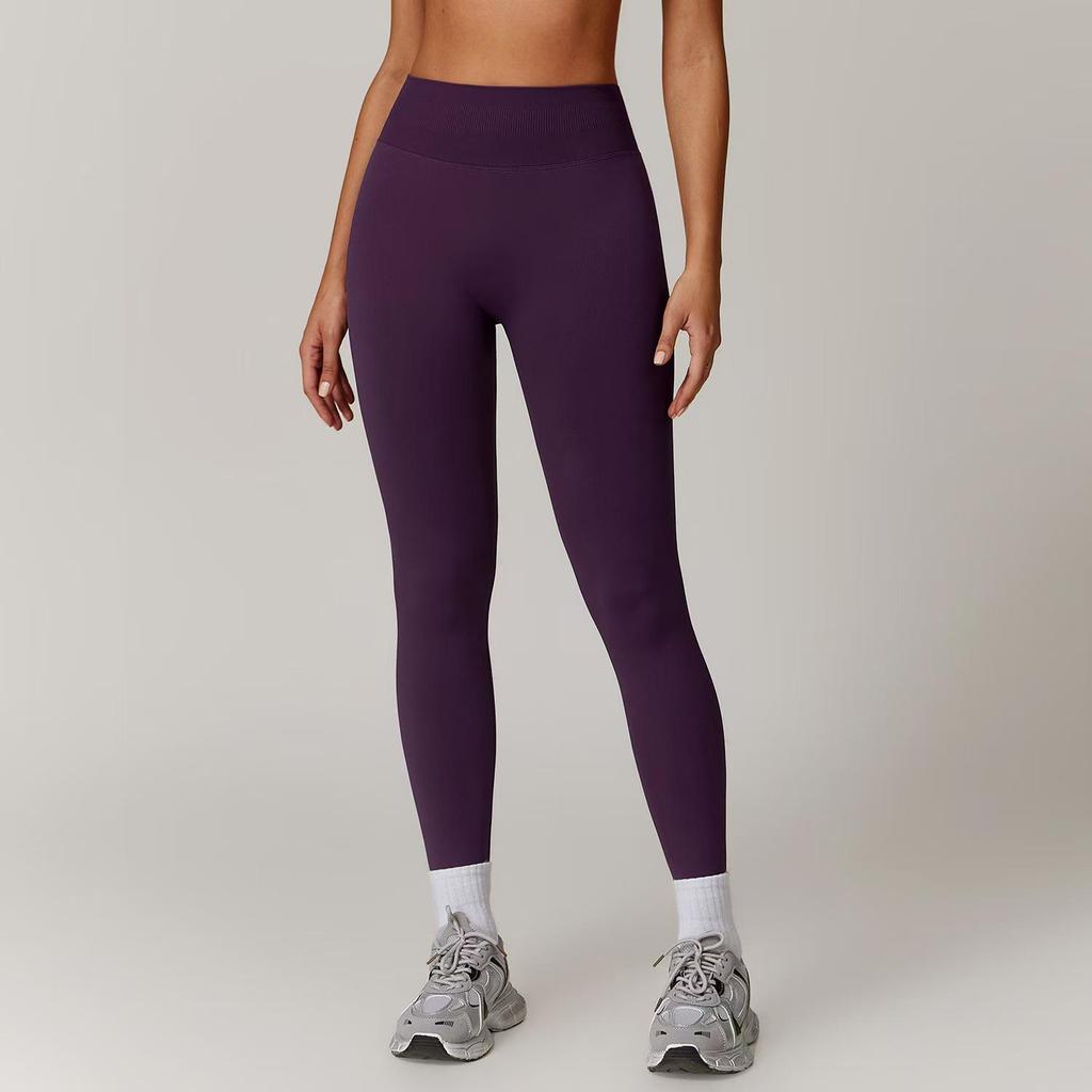 High-Waisted Seamless Breathable Nude Feel Yoga Pants for Women, Workout Leggings, Elastic Compression Fitness Tights, Black/Gray S-XXL