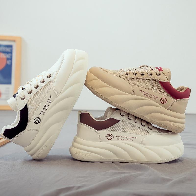 Summer mesh breathable and versatile new little white shoes women's shoes thick-soled heightening board shoes summer mesh shoes