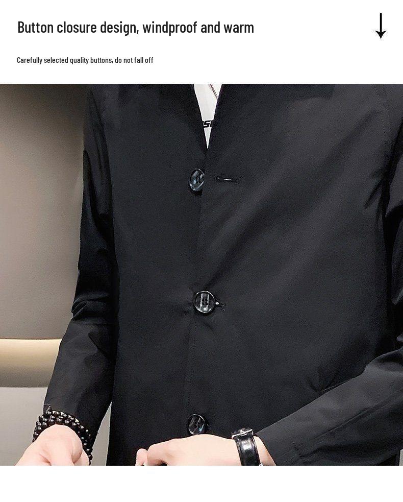 Men's Mid-Length Korean-Style Trendy Windbreaker Jacket - British Casual Coat for Spring/Autumn 2023