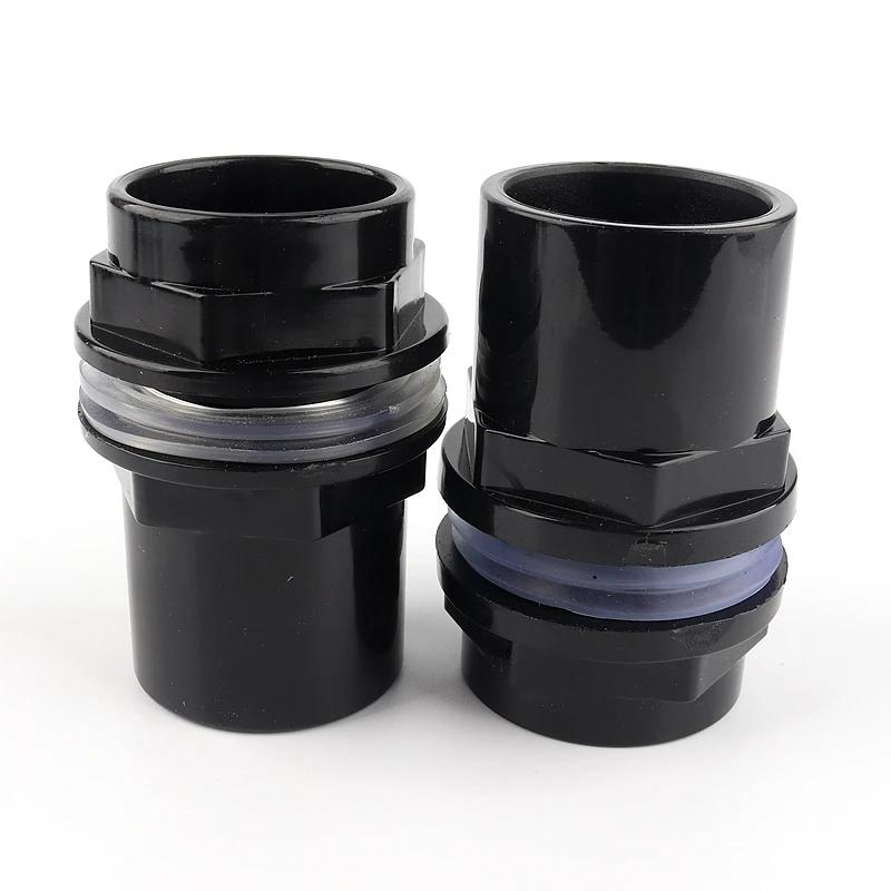 1pcs Avaliable 20-50mm PVC Pipe Fittings Aquarium Fish Tank Connector Overflow Thread Water Supply Accessories Joint