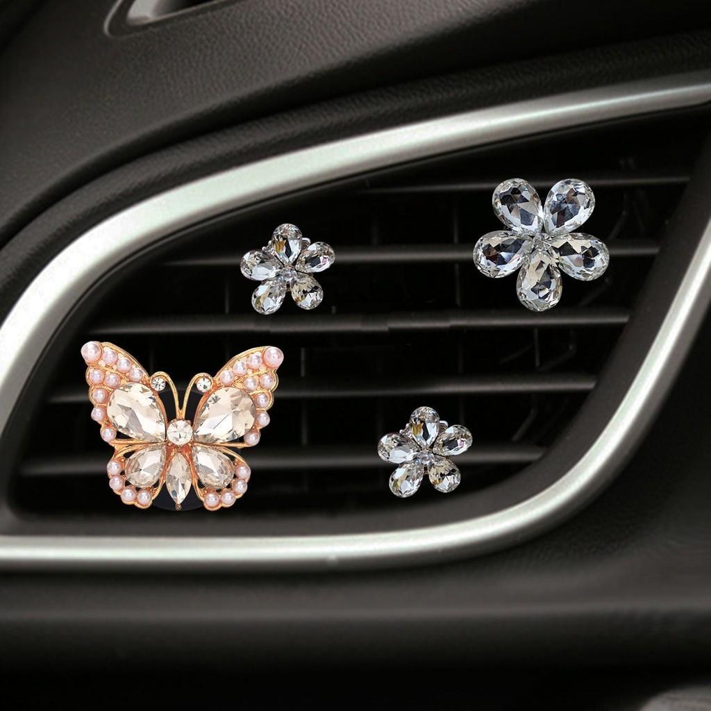 Stylish Perfume Car Clip Set For Aromatherapy And Decoration Pink White Blue