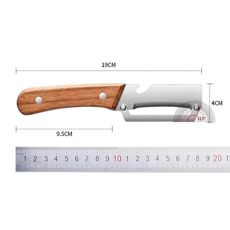Edelstahlschäler mit Holzgriff zum Schälen und Schneiden von Obst und Gemüse | Langlebig und leichtgängig