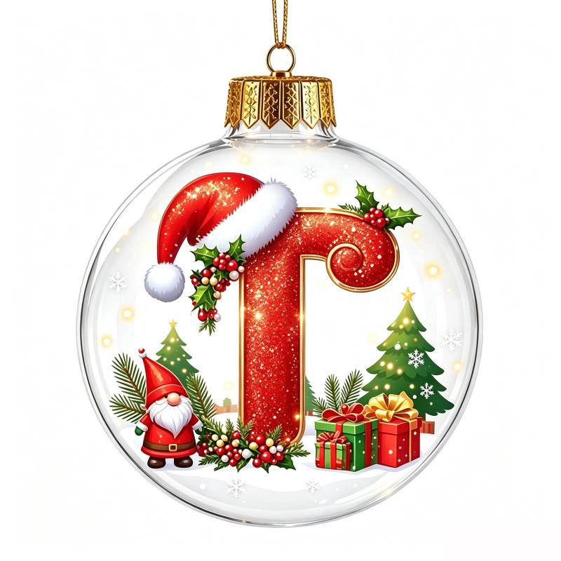 Acrylic 3D Letter Ornament Ball Christmas Tree Decoration Hanging Decor Home Holiday Festive Scene