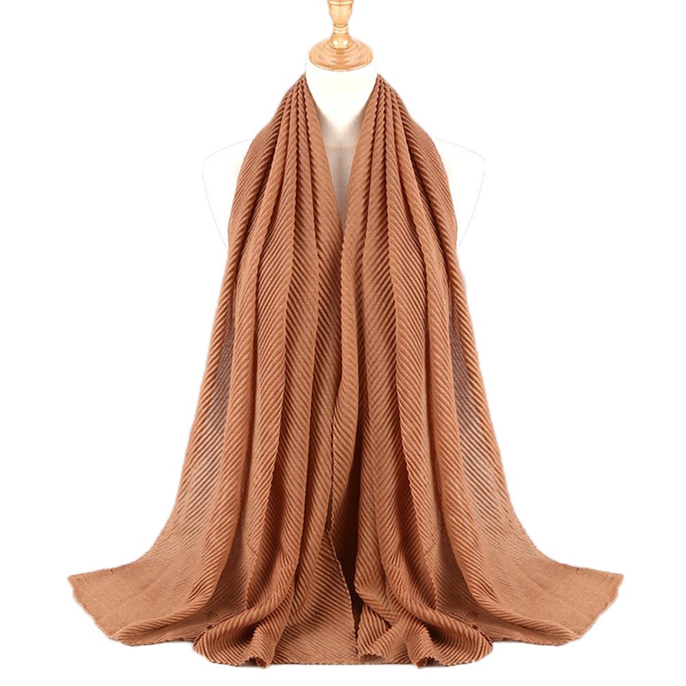 Twill Creased Wrinkle Scarf Cotton and Linen Muslim Headscarf Lady Hood Turban