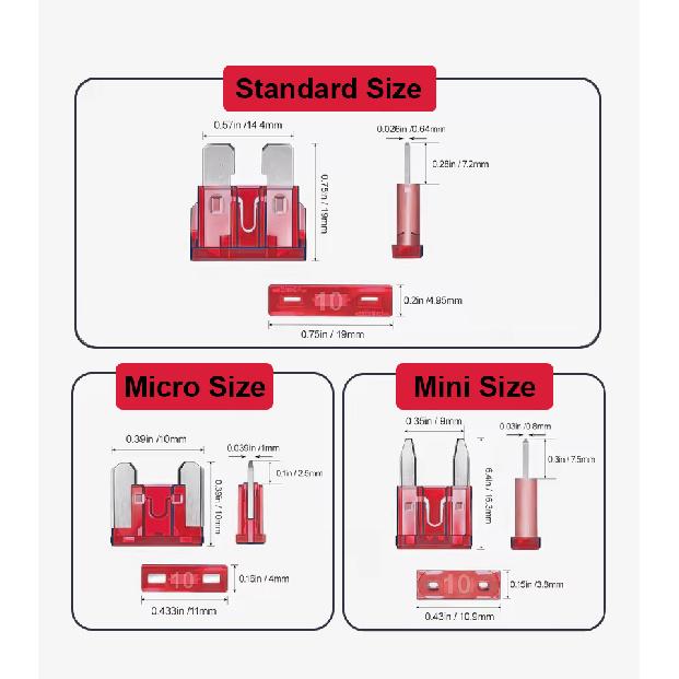 100/200Pcs Car Blade Fuse Assortment Kit Auto Truck Automotive Medium Small Sizes Mixed Motorcycle Circuit Fuse With Box 2A-35A Fuse Holders1