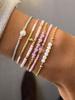6PCS Bohemian Multi Colored Bead Stacked Elastic Bracelet Holiday Party Accessories Friendship Gifts