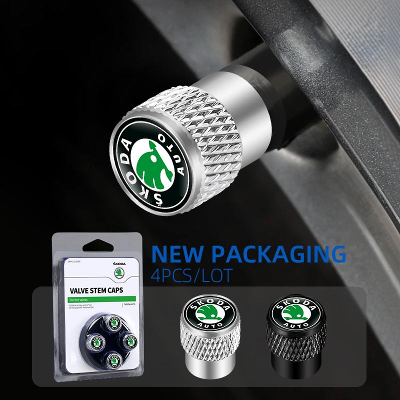 GNL1 For Skoda S Kodiaq Octavia 2 3 Yeti Karoq Rapid Fabia VII A5 Car Wheel Tire Valve Caps Stem Case Covers Accessories