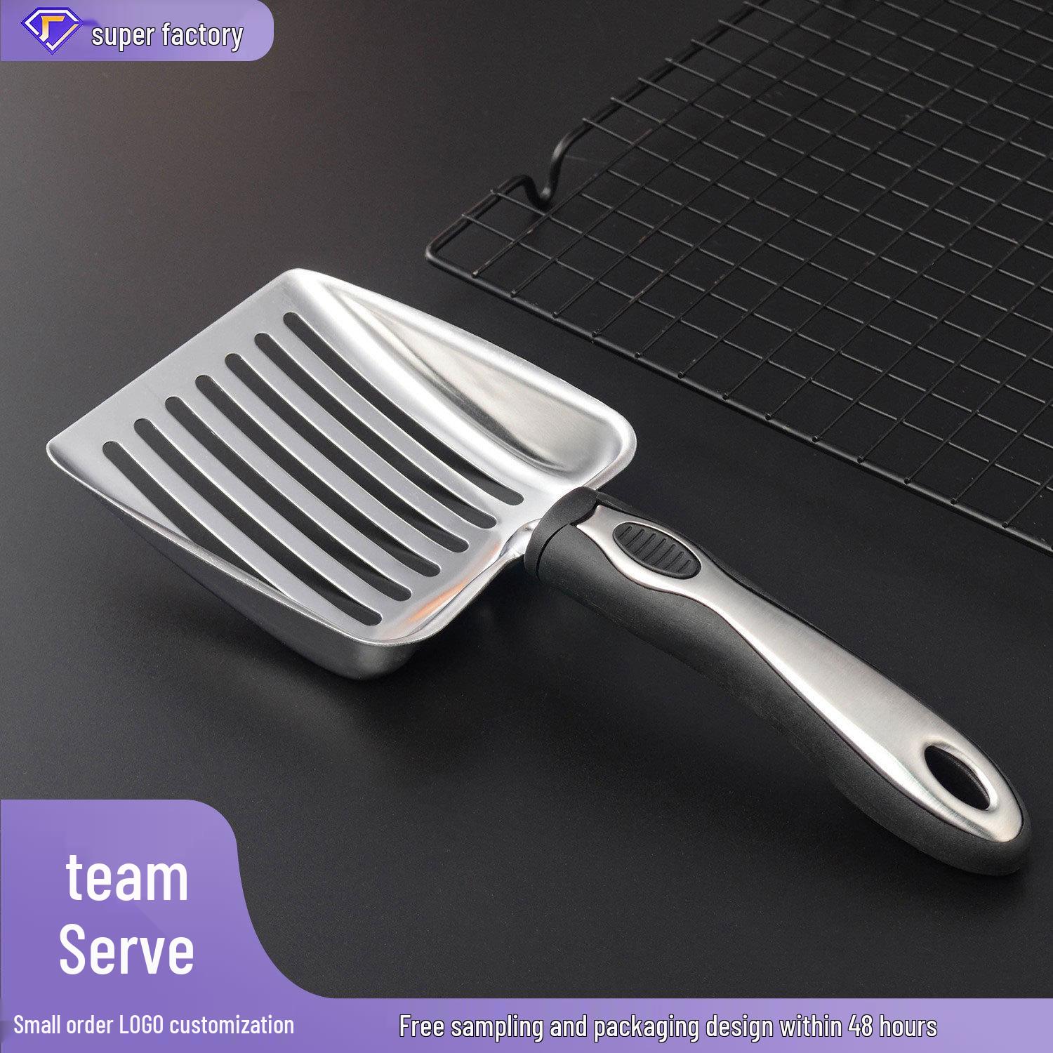 

Stainless Steel Pet Poop Scoop: Cat & Dog Litter Cleaning Tool Stainless Steel Cat Litter Scoop чёрный