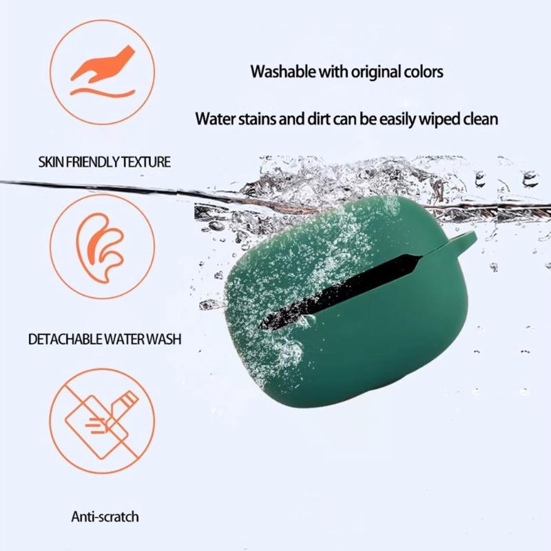 Flexible Guard Shockproof Shell Headphone Sleeve Water Resistance Housing Antidust Washable Soft Cover Case for Ear Clip