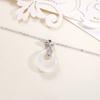Sansheng has apricot white chalcedony safety buckle necklace for women, niche retro fashion high-end lucky brand necklace for women