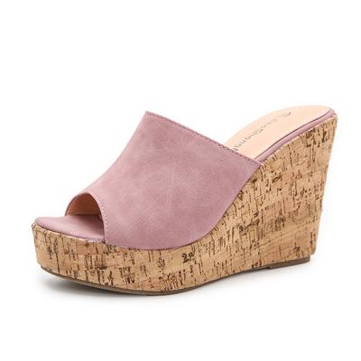 Fashion Shoes Women Clogs Heels Summer 2024 Women's Elegant Slippers Open Toe Wedge Heels, Casual, New Collection