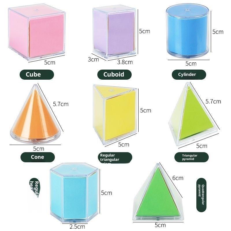 8Pcs Visual Teaching Aids Volume Shape Toy Transparent 3D Geometric Shape Teaching Aids Montessori Toys Mathematical Education