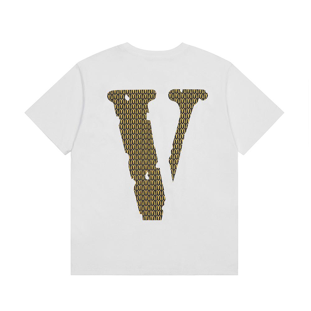 VLONE Summer Men's and Women's Back Print Monogram Big V Short Sleeve T-shirt Loose Fit