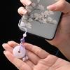 Unique White Jade Buckle Jade Keyrings Charm Vintage Phone Strap Chain Ornament