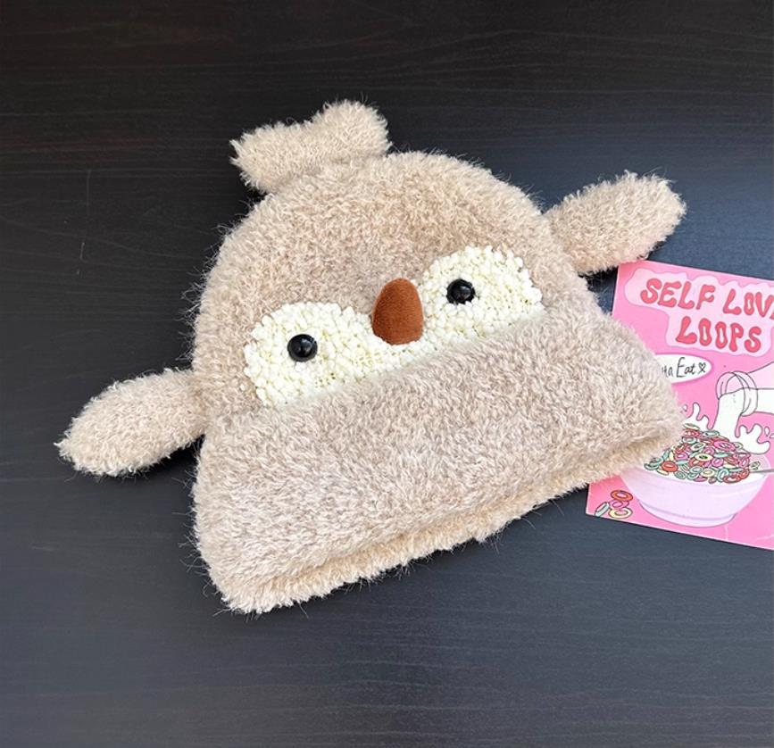 Süßer kleiner Pinguin Plüsch Strickmütze Kinder Herbst und Winter Neu Verdickt Warm Vielseitig Ohrenschützer Pullover Mütze