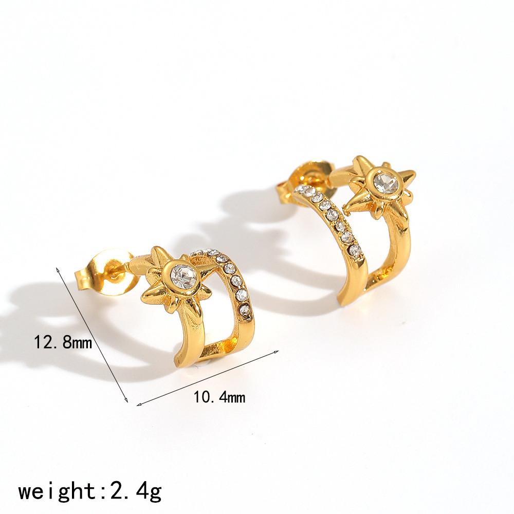 Designer Titanium Steel Irregular Stud Earrings For Ladies Style A