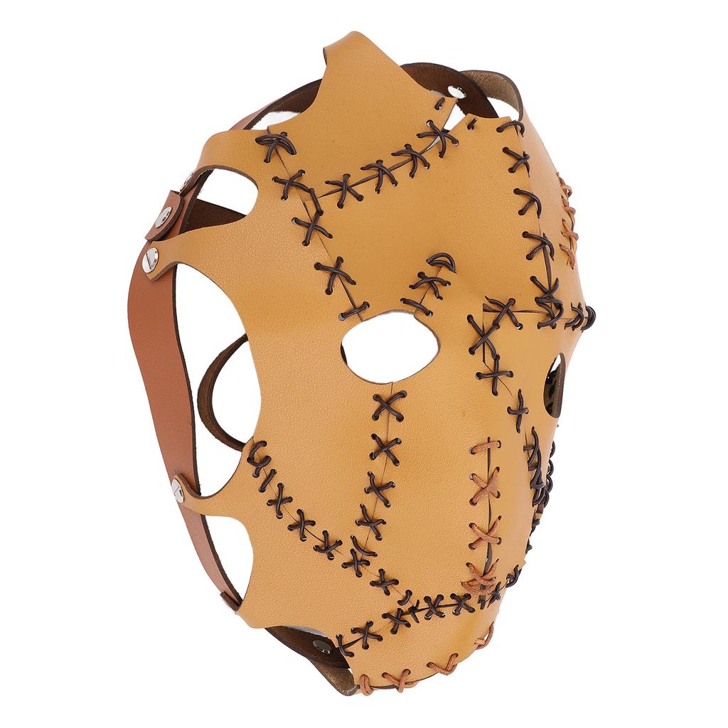 Hallowmas Scary Face Cover Innovative Fun Hand Crafted Safe Breathable PU Leather Face Cover for Fes