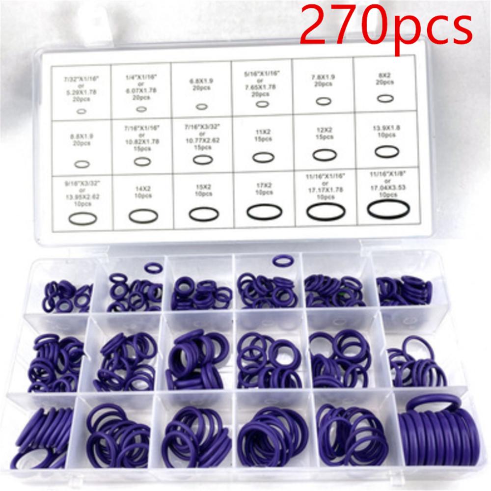 270Pcs 18Sizes Car Air Conditioning O Rings for Toyota Corolla RAV4 Yaris Honda Civic CRV Nissan X-trail Tiida