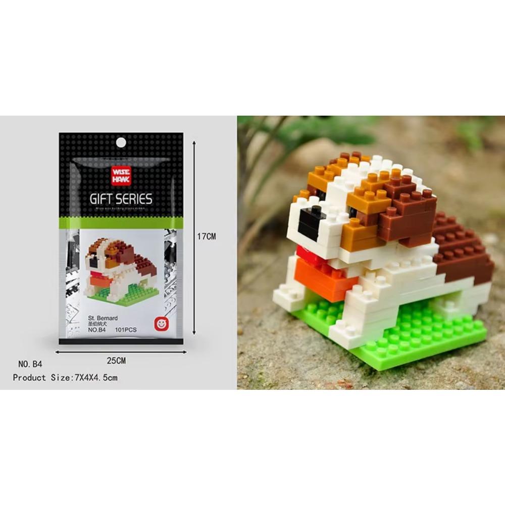 Kids Toy Mini Building Blocks Micro Bricks Eagle Moose Dog Cat Bird Animals 3D Model Bag Gifts Educational Toys For Children