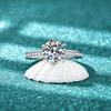 VENTFILLE 100%  CopperRound Moissanite Ring Engagement 2CT D Moissanite Jewelry Certified For Women Anniversary Gift