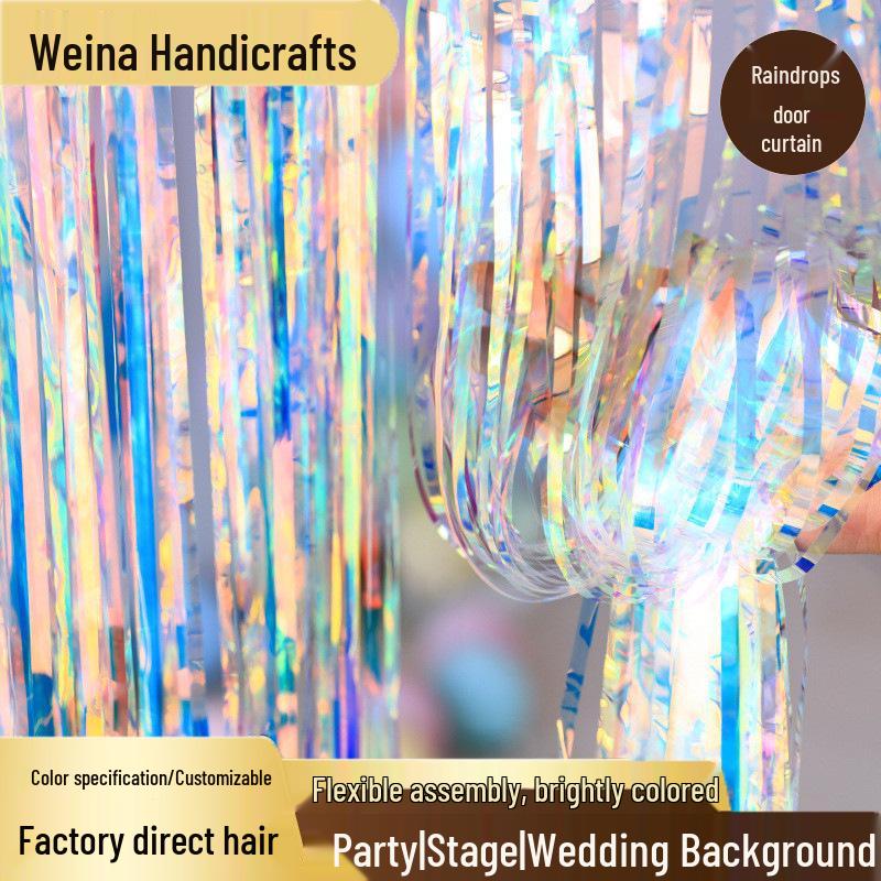 Candy Tinsel Curtain: 1x2m Halloween Christmas Party Photo Backdrop Wall Decor